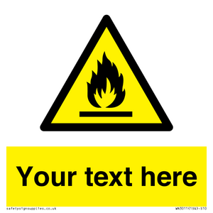 Custom flammable sign